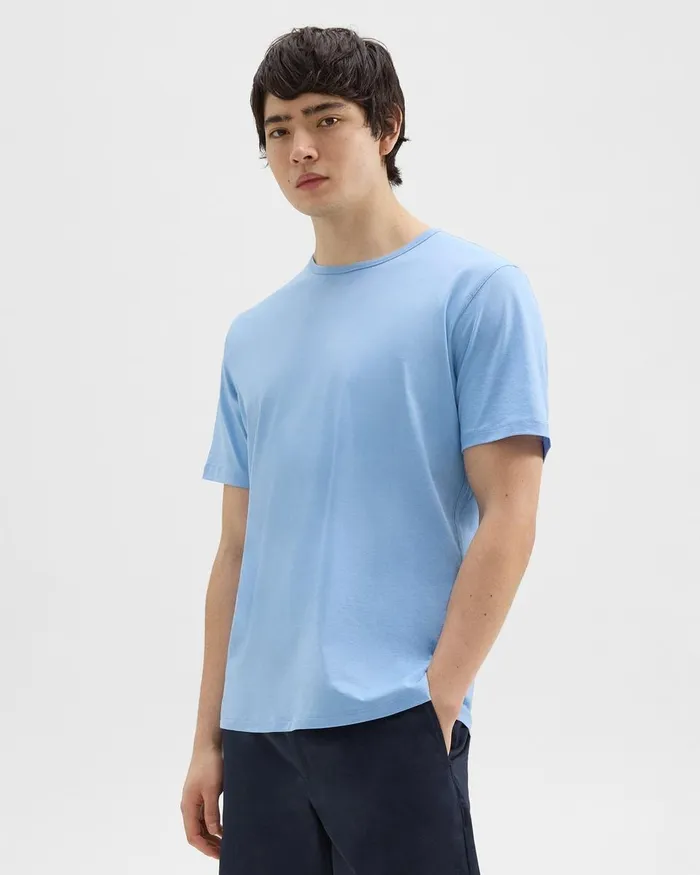 Men TShirts Polos Theory Precise Tee In Pima Cotton Jersey Powder Blue