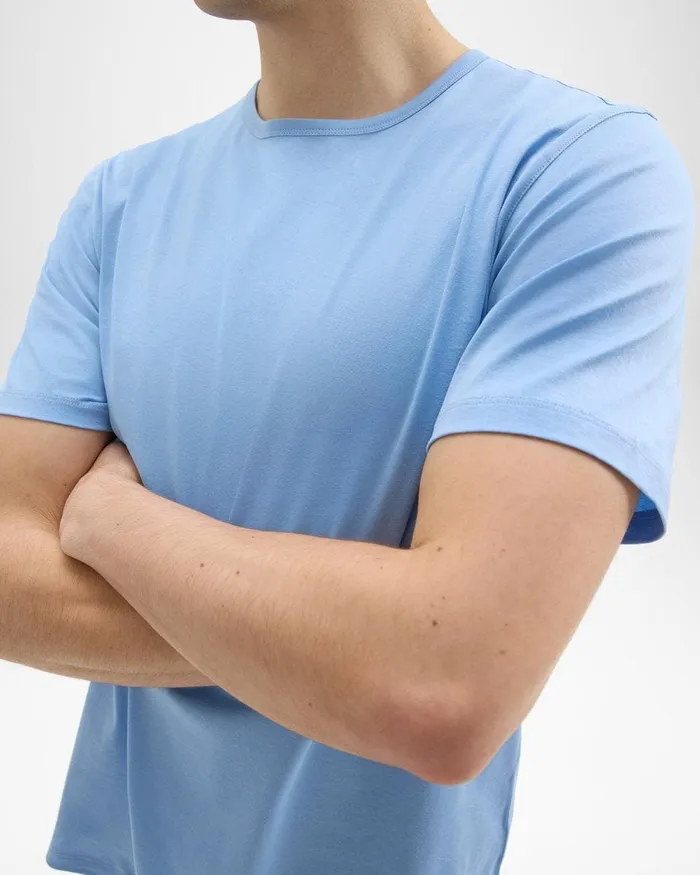 Men TShirts Polos Theory Precise Tee In Pima Cotton Jersey Powder Blue
