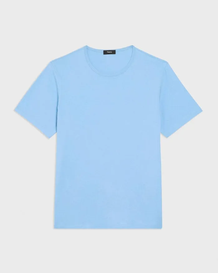 Men TShirts Polos Theory Precise Tee In Pima Cotton Jersey Powder Blue