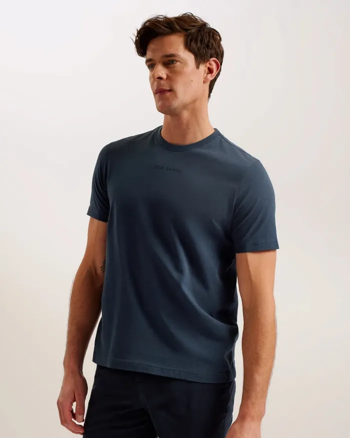 Men WISKIN 8211 Branded Regular Fit TShirt Navy Ted Baker Tops Men WISKIN 8211 Branded Regular Fit TShirt Navy Ted Baker Tops