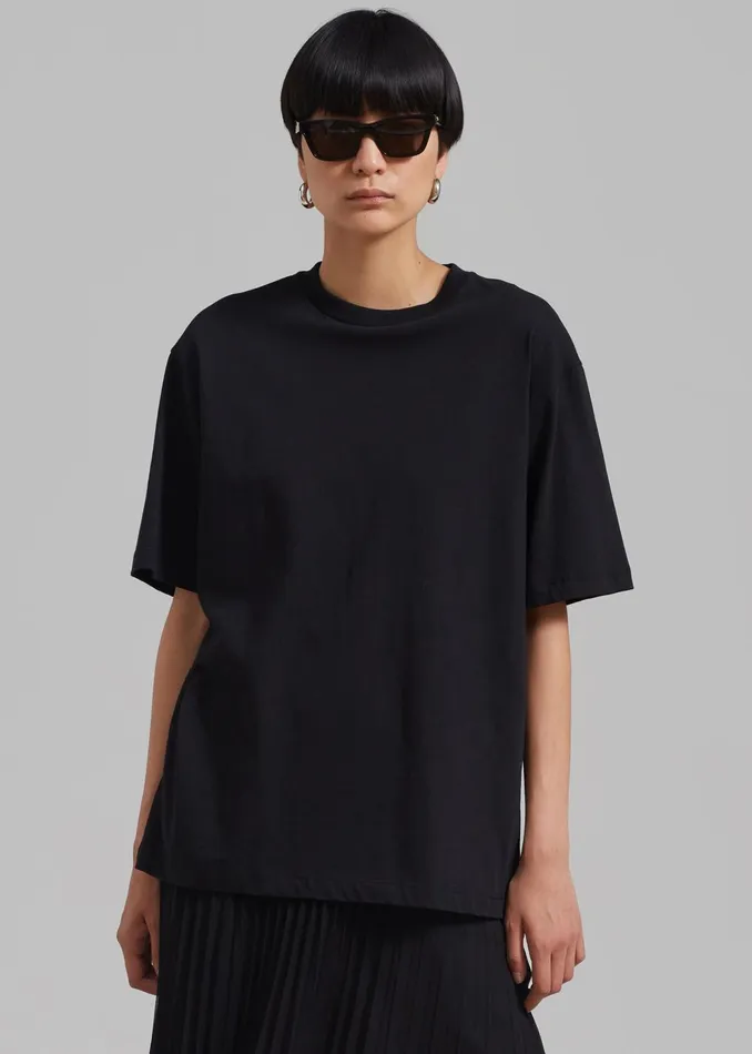 MenWomen Faro Boxy Tee 8211 Black The Frankie Shop Tops