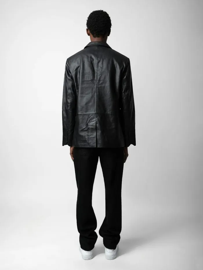 Men Zadig and Voltaire Jackets and Coats Valfried Leather Blazer Black Men Zadig and Voltaire Jackets and Coats Valfried Leather Blazer Black