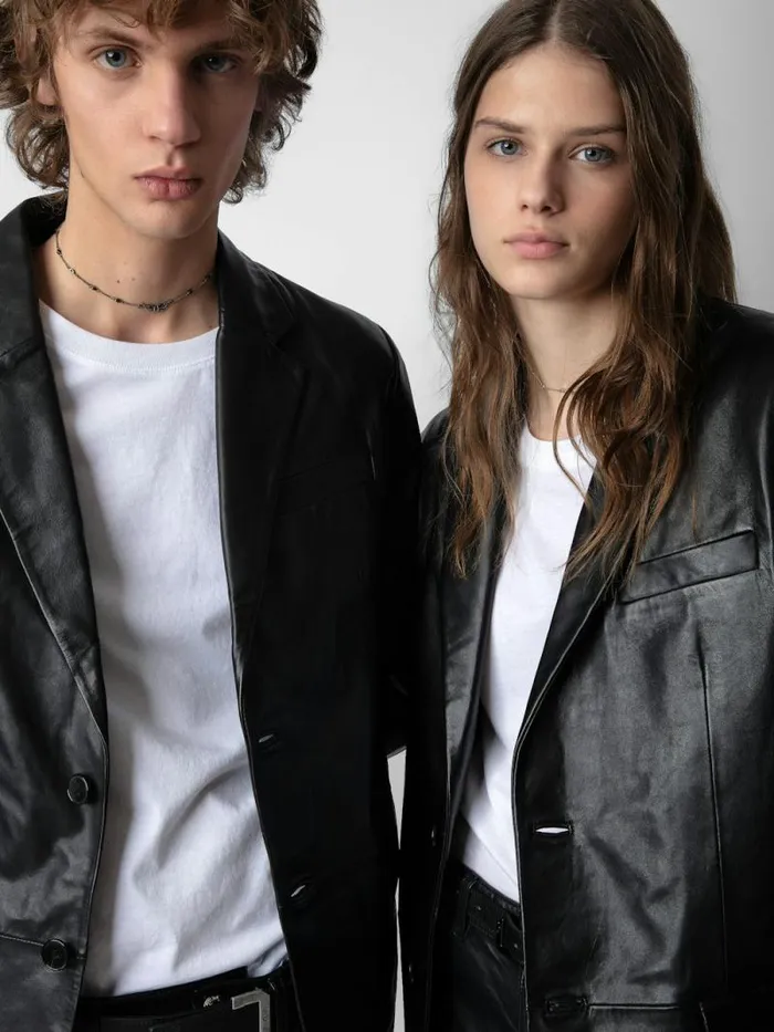 Men Zadig and Voltaire Jackets and Coats Valfried Leather Blazer Black Men Zadig and Voltaire Jackets and Coats Valfried Leather Blazer Black