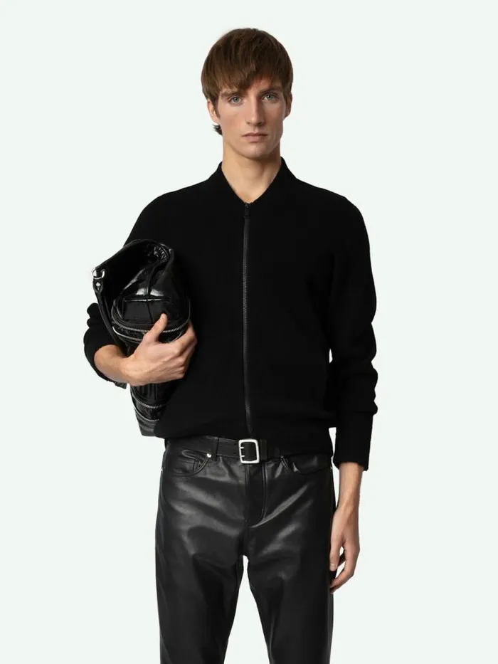 Men Zadig and Voltaire Sweaters and Cardigans Cashton Wool Cardigan Noir Men Zadig and Voltaire Sweaters and Cardigans Cashton Wool Cardigan Noir