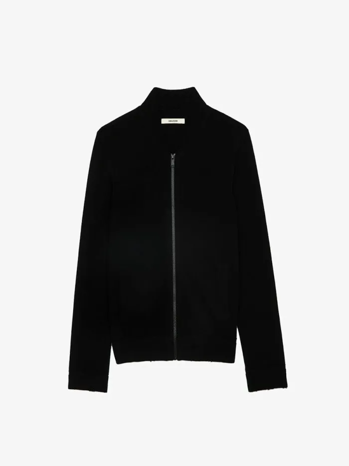 Men Zadig and Voltaire Sweaters and Cardigans Cashton Wool Cardigan Noir Men Zadig and Voltaire Sweaters and Cardigans Cashton Wool Cardigan Noir