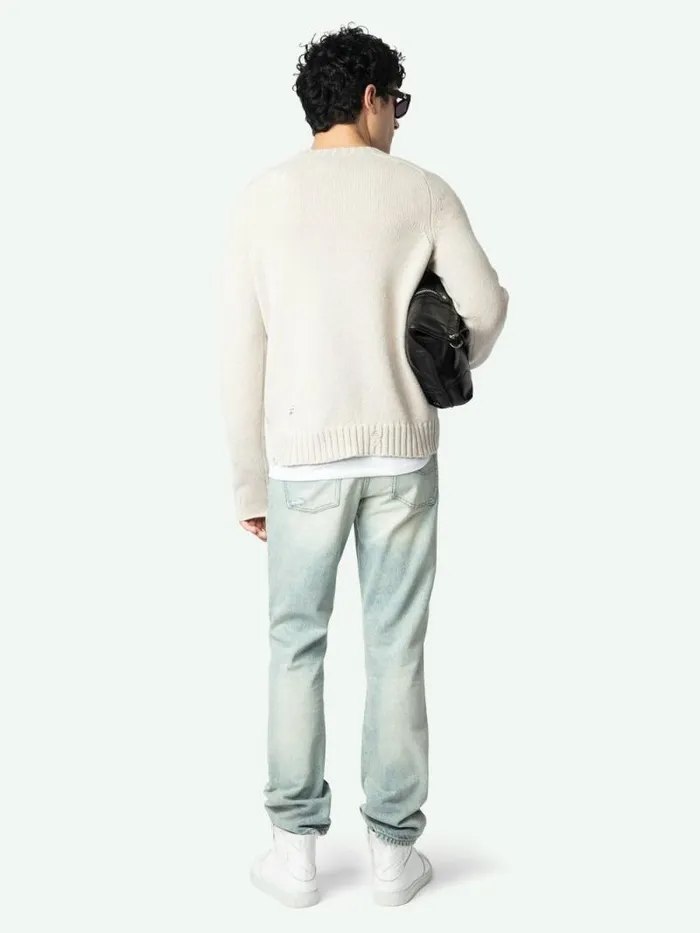 Men Zadig and Voltaire Sweaters and Cardigans Jordan Wool Sweater Greige Men Zadig and Voltaire Sweaters and Cardigans Jordan Wool Sweater Greige