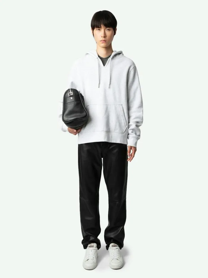 Men Zadig and Voltaire Sweatshirts and Hoodies Soda Photoprint Sweatshirt Gris Chine Clair