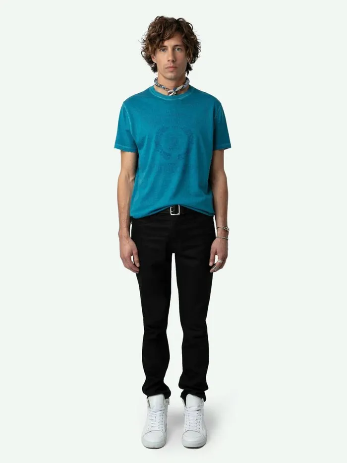 Men Zadig and Voltaire TShirts Jimmy Insignia Tshirt Curacao Men Zadig and Voltaire TShirts Jimmy Insignia Tshirt Curacao