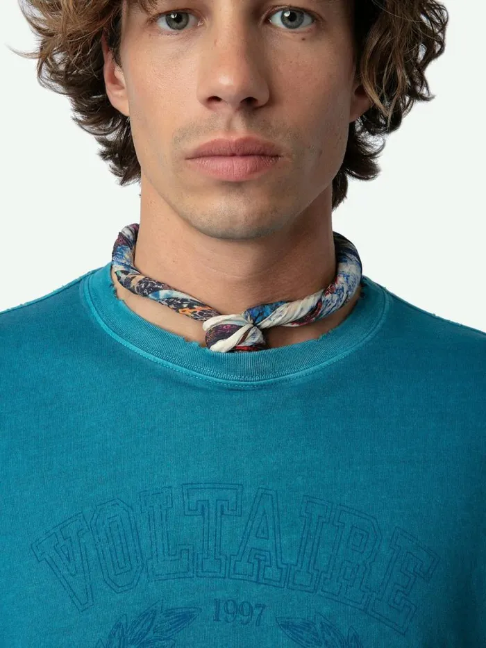 Men Zadig and Voltaire TShirts Jimmy Insignia Tshirt Curacao Men Zadig and Voltaire TShirts Jimmy Insignia Tshirt Curacao
