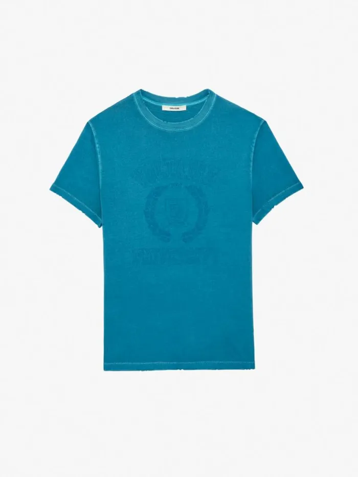 Men Zadig and Voltaire TShirts Jimmy Insignia Tshirt Curacao Men Zadig and Voltaire TShirts Jimmy Insignia Tshirt Curacao