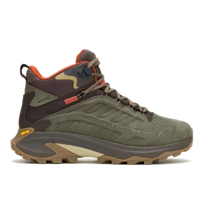 Merrell Moab Speed 2 Leather Mid Waterproof Olive Men Boots