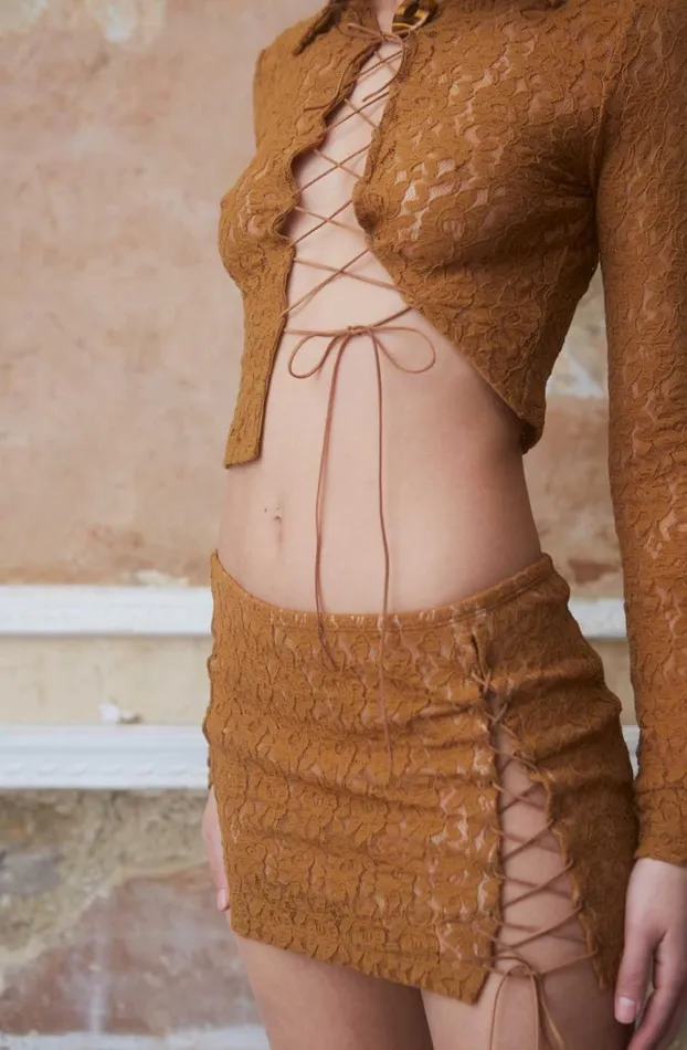 Mini Skirts Women Jaded London Coyote Lace Mini Skirt
