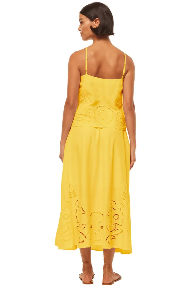 Misa Los Angeles Analisse Skirt Canary Eyelet Women Matching Sets