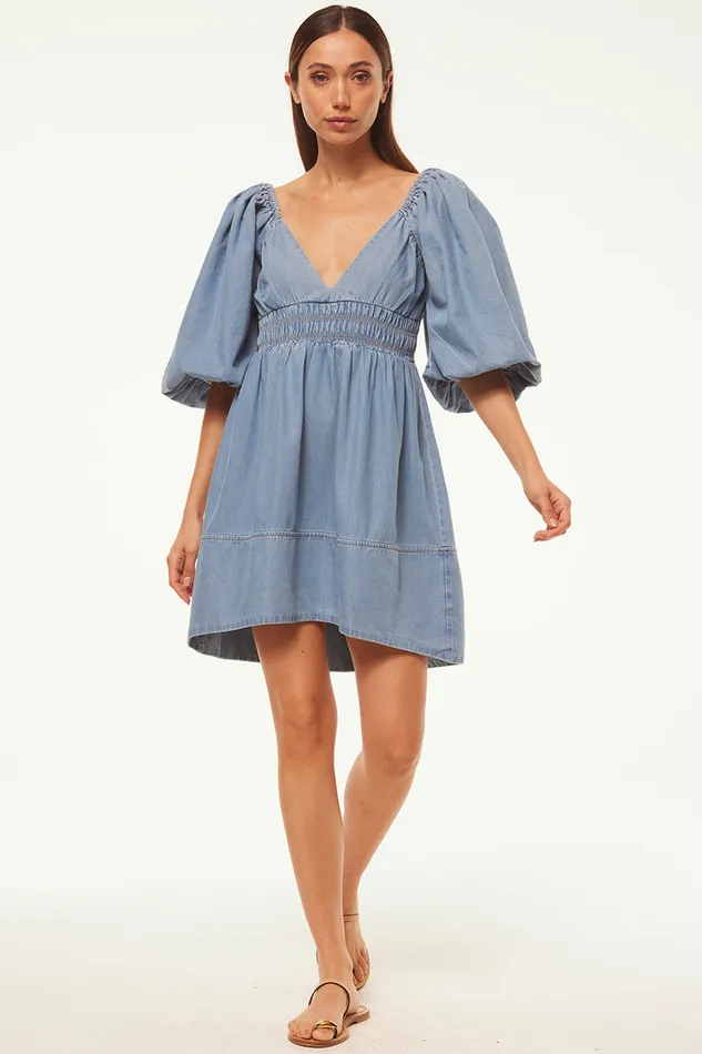 Misa Los Angeles Aryn Dress Blue Chambray Women Dresses