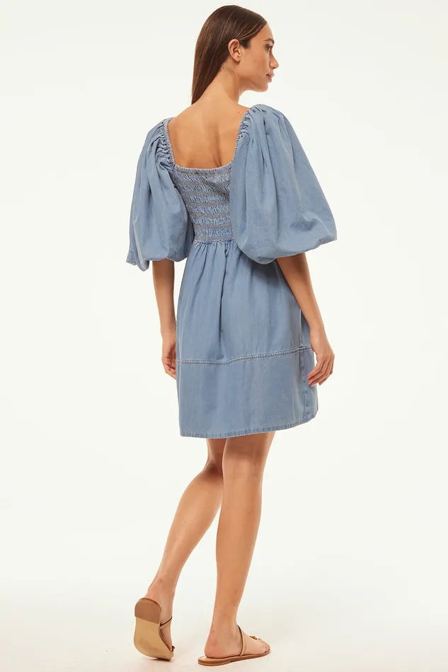Misa Los Angeles Aryn Dress Blue Chambray Women Dresses