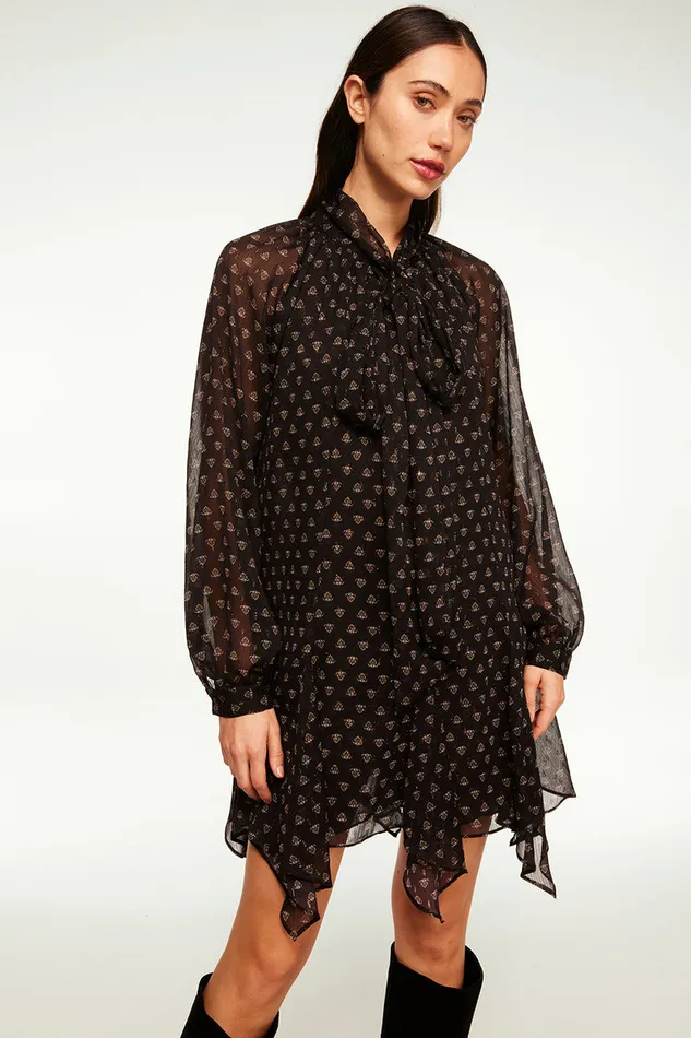 Misa Los Angeles Cindy Dress Black Lapis Eye Women Dresses