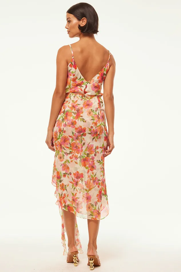 Misa Los Angeles Farida Skirt Palmarei Blooms Chiffon Women Skirts and Shorts