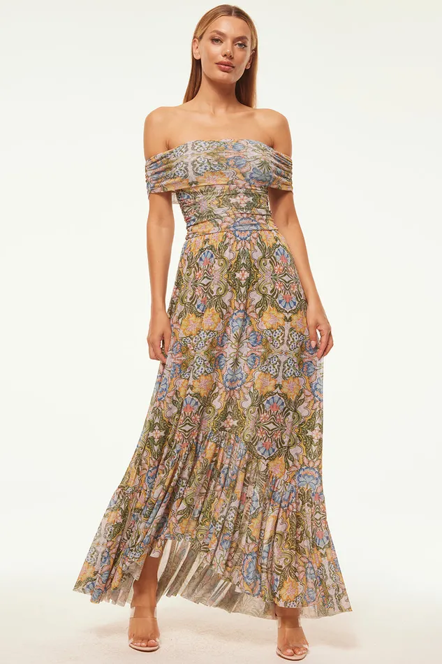 Misa Los Angeles Fiorella Dress Dolce Vita Kaleidoscope Women Jersey and Mesh
