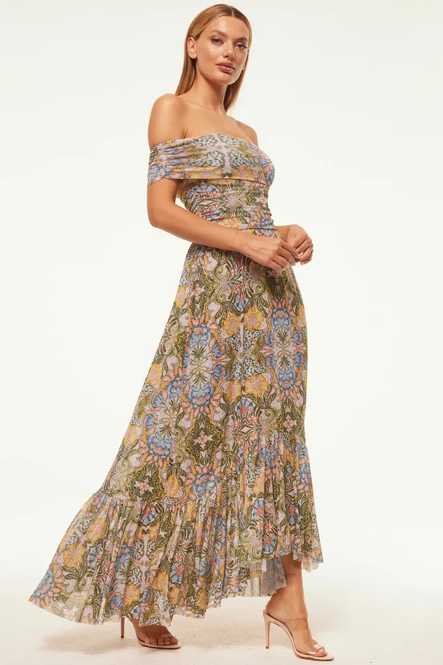 Misa Los Angeles Fiorella Dress Dolce Vita Kaleidoscope Women Jersey and Mesh