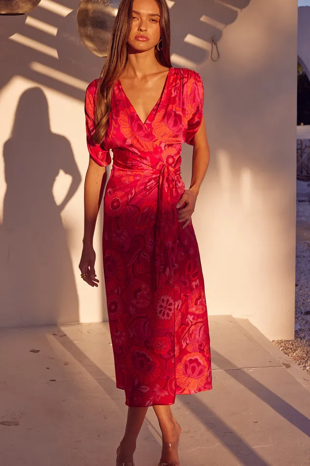 Misa Los Angeles Francesca Dress Flora Corsica Fuchsia Women Dresses