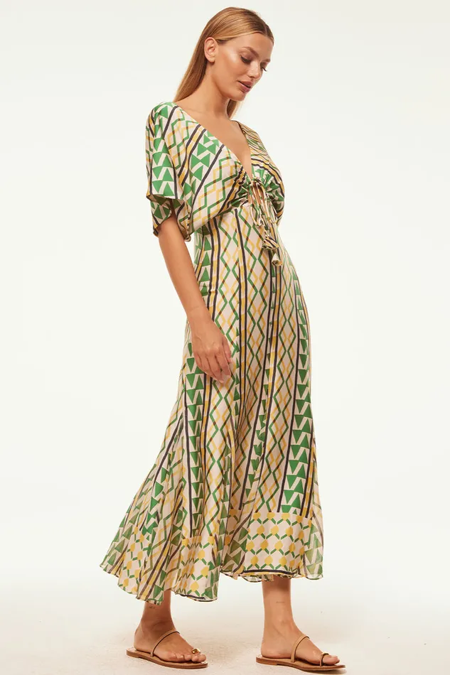 Misa Los Angeles Irena Dress Limoncello Geo Mix Women Dresses