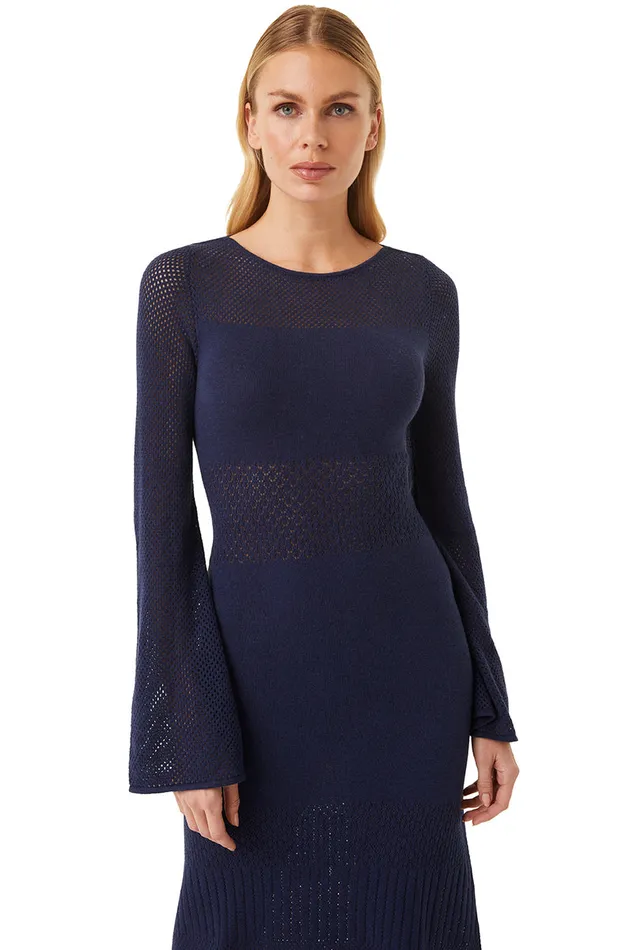 Misa Los Angeles Irene Dress Midnight Blue Women Knits