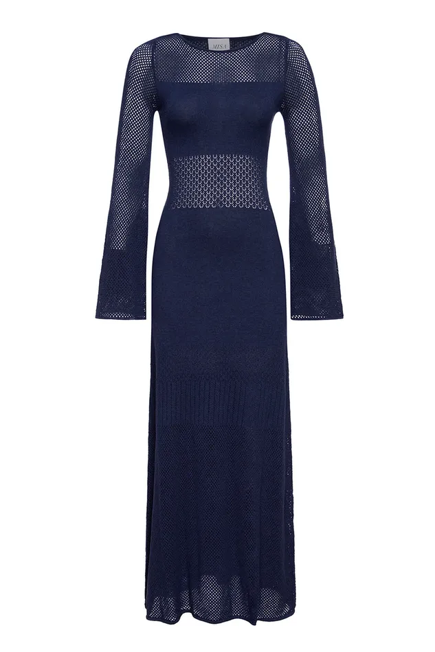 Misa Los Angeles Irene Dress Midnight Blue Women Knits