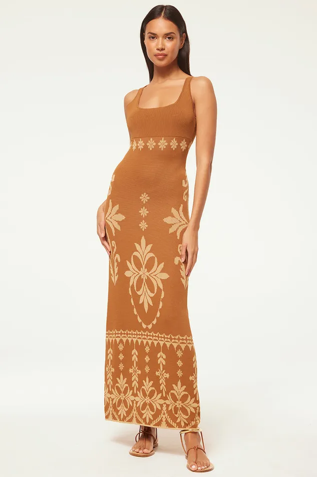 Misa Los Angeles Kalil Dress Brown Flora Santiago Women Knits