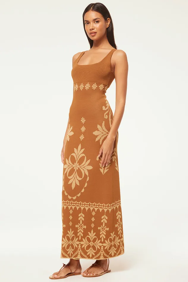 Misa Los Angeles Kalil Dress Brown Flora Santiago Women Knits