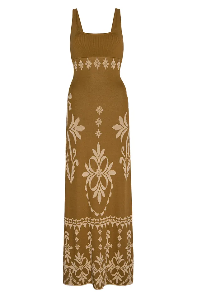 Misa Los Angeles Kalil Dress Brown Flora Santiago Women Knits