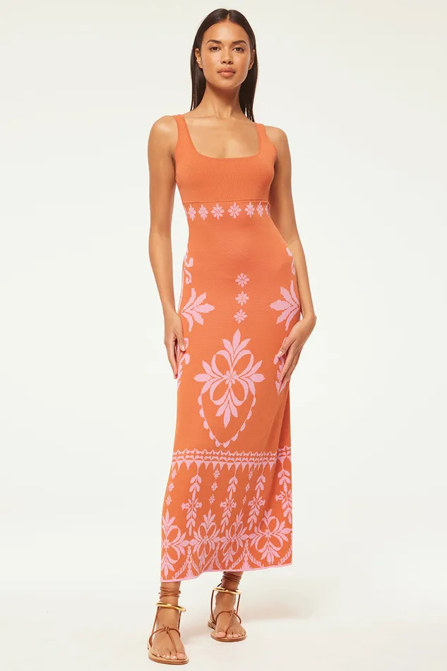 Misa Los Angeles Kalil Dress Pink Flora Santiago Women Knits