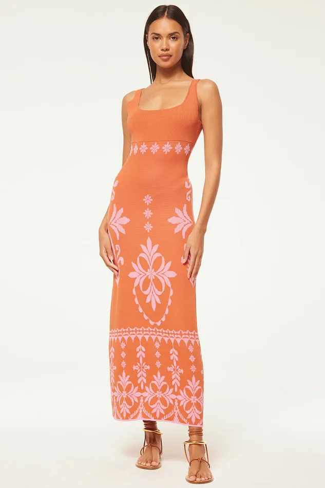 Misa Los Angeles Kalil Dress Pink Flora Santiago Women Knits