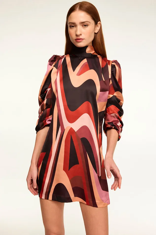 Misa Los Angeles Kelly Dress Canyon Stripe Satin Women Dresses