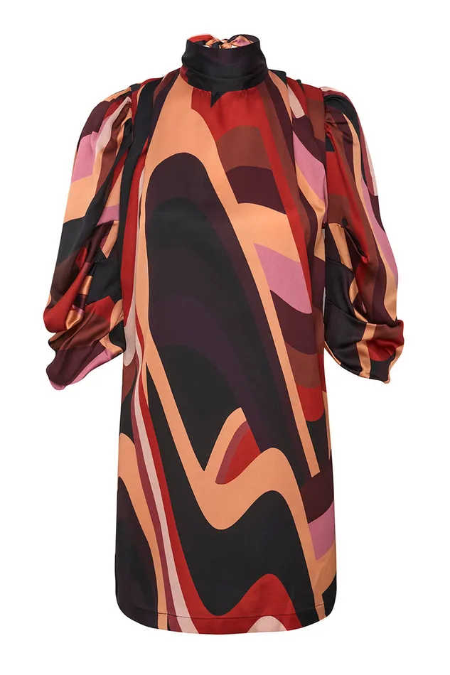Misa Los Angeles Kelly Dress Canyon Stripe Satin Women Dresses