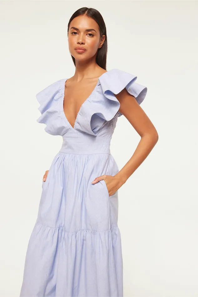 Misa Los Angeles Leonora Dress Cotton Trapunto Women Dresses