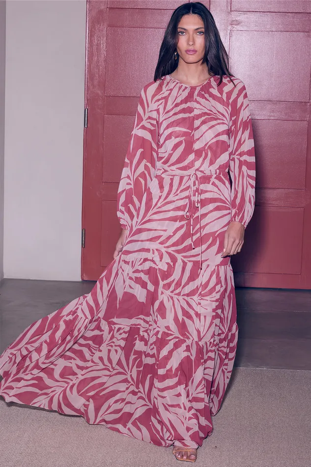Misa Los Angeles Lolita Dress Rust Palm Frond Women Dresses