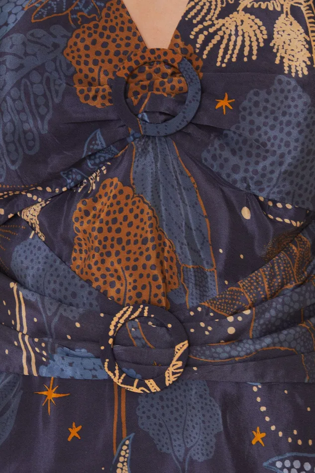 Navy Blue Night Jungle Mini Dress Women Farm Rio Mini Dresses