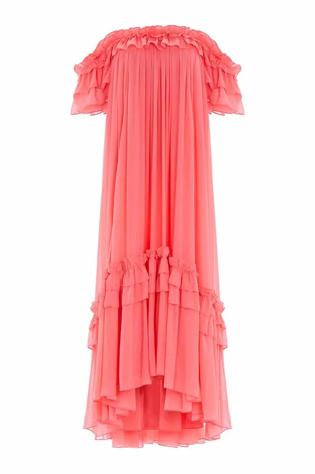 Needle and Thread Dresses Aria Chiffon OffShoulder Ankle Gown Pink 8211 Women