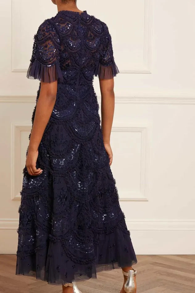 Needle and Thread Dresses Carmen Ruffle Ankle Gown Blue 8211 Women