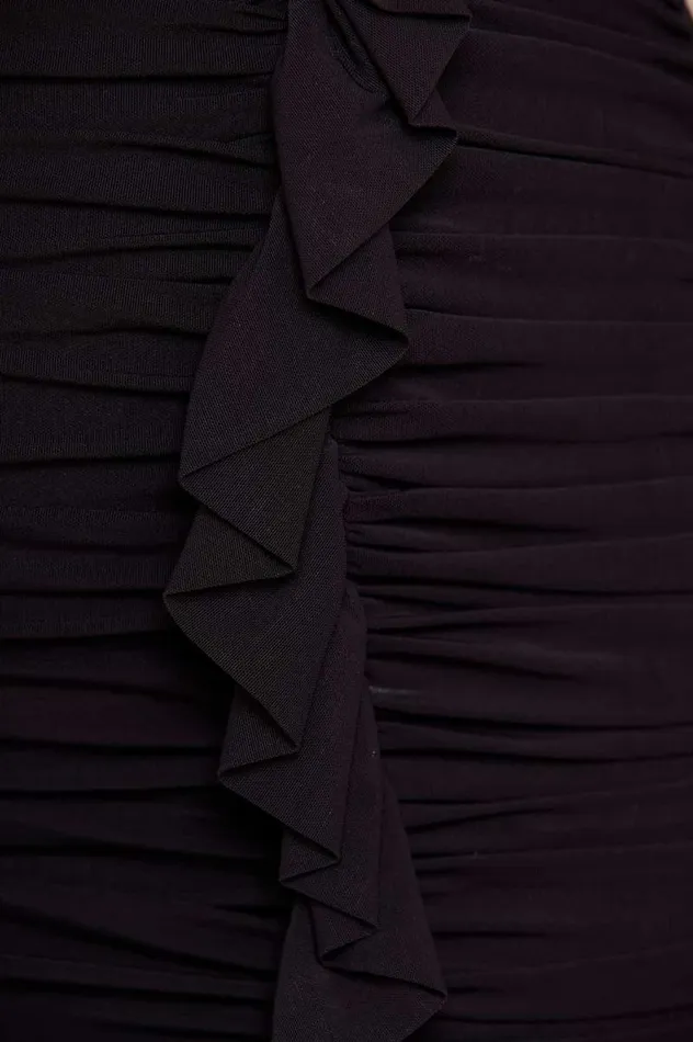 Needle and Thread Dresses Ebony Rouched Long Sleeve Micro Mini Dress Black 8211 Women