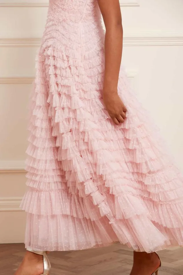 Needle and Thread Dresses Hattie Ruffle Strapless Ankle Gown Pink 8211 Women