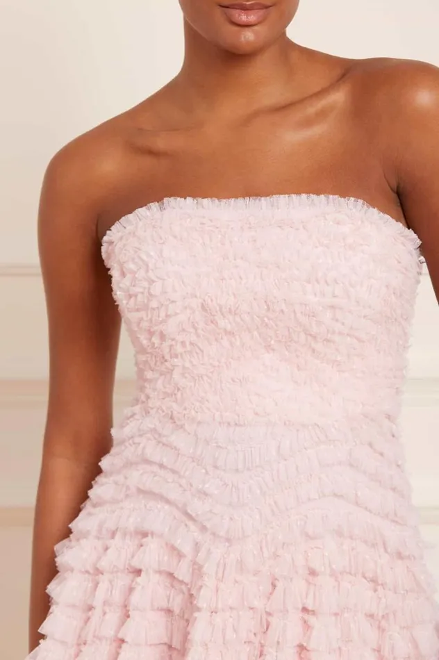 Needle and Thread Dresses Hattie Ruffle Strapless Ankle Gown Pink 8211 Women