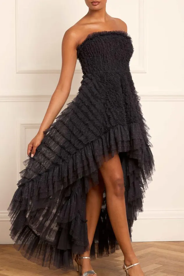 Needle and Thread Dresses Mia Strapless HighLow Gown Black 8211 Women