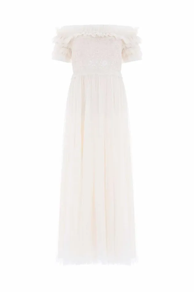 Needle and Thread Dresses Midsummer Lace Bodice OffShoulder Ankle Gown Champagne 8211 Women