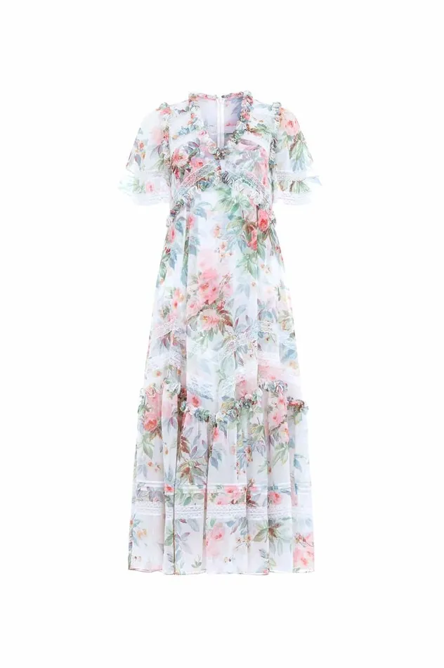 Needle and Thread Dresses Paradise Garden Sonata Georgette Ballerina Dress Multi 8211 Women
