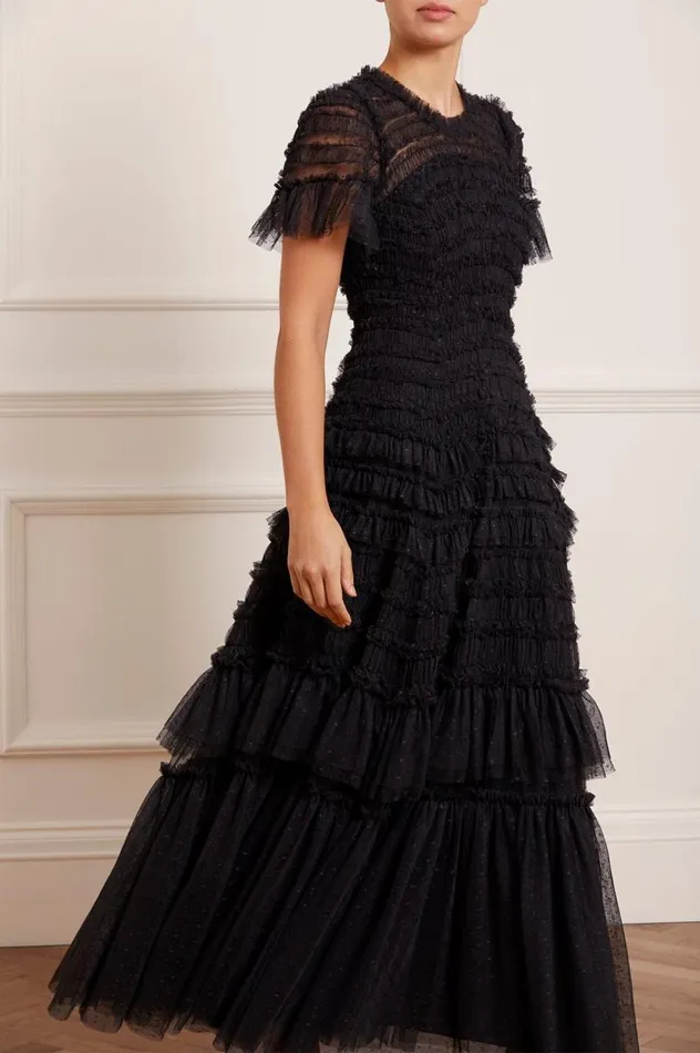 Needle and Thread Dresses Valentine Ruffle Gown Black 8211 Women
