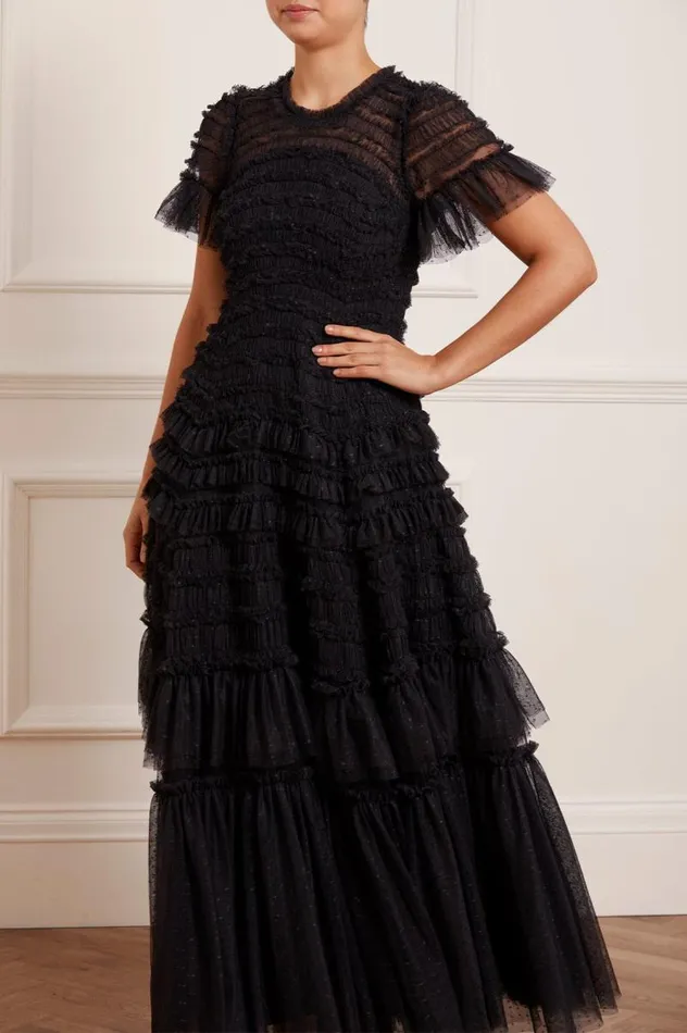 Needle and Thread Dresses Valentine Ruffle Gown Black 8211 Women