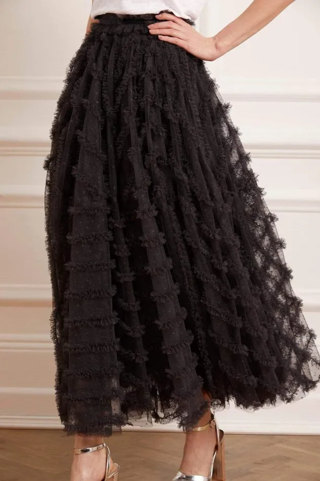 Needle and Thread Skirts Florence Ruffle Ankle Skirt Black 8211 Women
