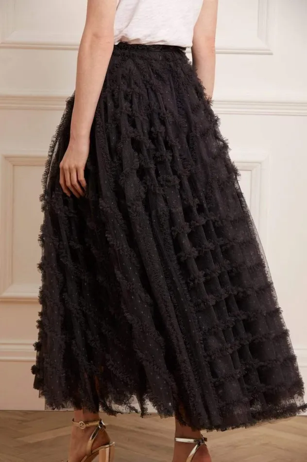 Needle and Thread Skirts Florence Ruffle Ankle Skirt Black 8211 Women