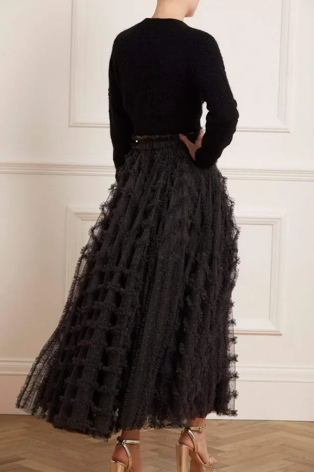 Needle and Thread Skirts Florence Ruffle Ankle Skirt Black 8211 Women